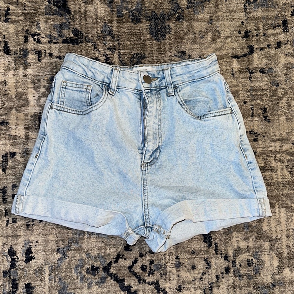 Light-wash jean shorts